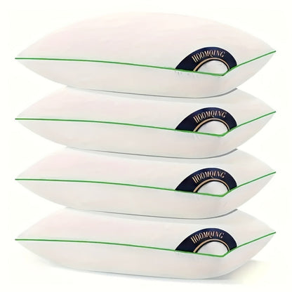 Hotel Quality Sleep Pillows Firm Support Cool-to-Touch Fiber Fill 2/4 Pack – Back Stomach Side Sleeper Pillow Set Soft Breathable Bed