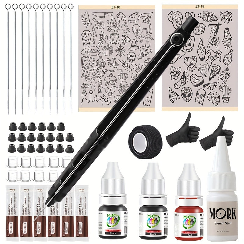 DIY Tattoo Kit for Beginners No Electricity No Drawing for Temporary Body Art, Festivals and Costumes