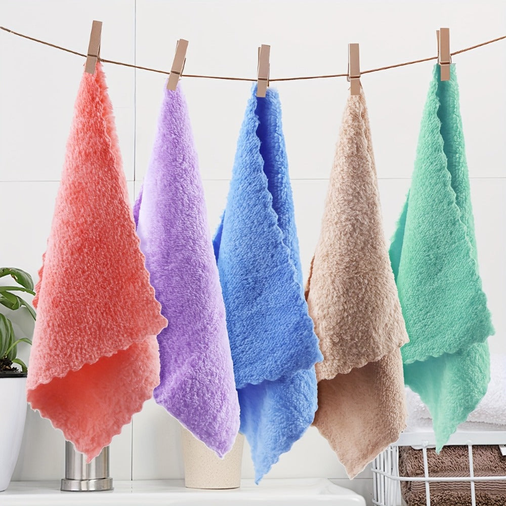 Microfiber Towel Set 40pcs, Ultra Hand Face Towels for Bathroom, Coral Fleece Cleaning Wipes, Skin-Friendly