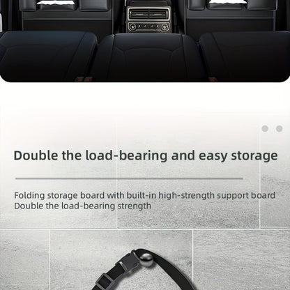 Seatback Car Organizer with Fold-Down Tray, Cup Recesses, Tissue Opening and One- or Two-Piece Packs