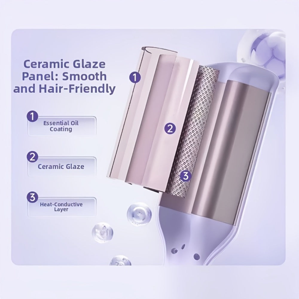 32mm Professional Curling Iron for Waves & Deep Curls with Anti-Scald Safe Temp Control, Salon Curl Iron for Women