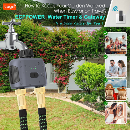 WiFi Sprinkler Timer Smart 2-Zone Irrigation System with App & Alexa Voice Control, for Garden, Lawn and Yard Watering