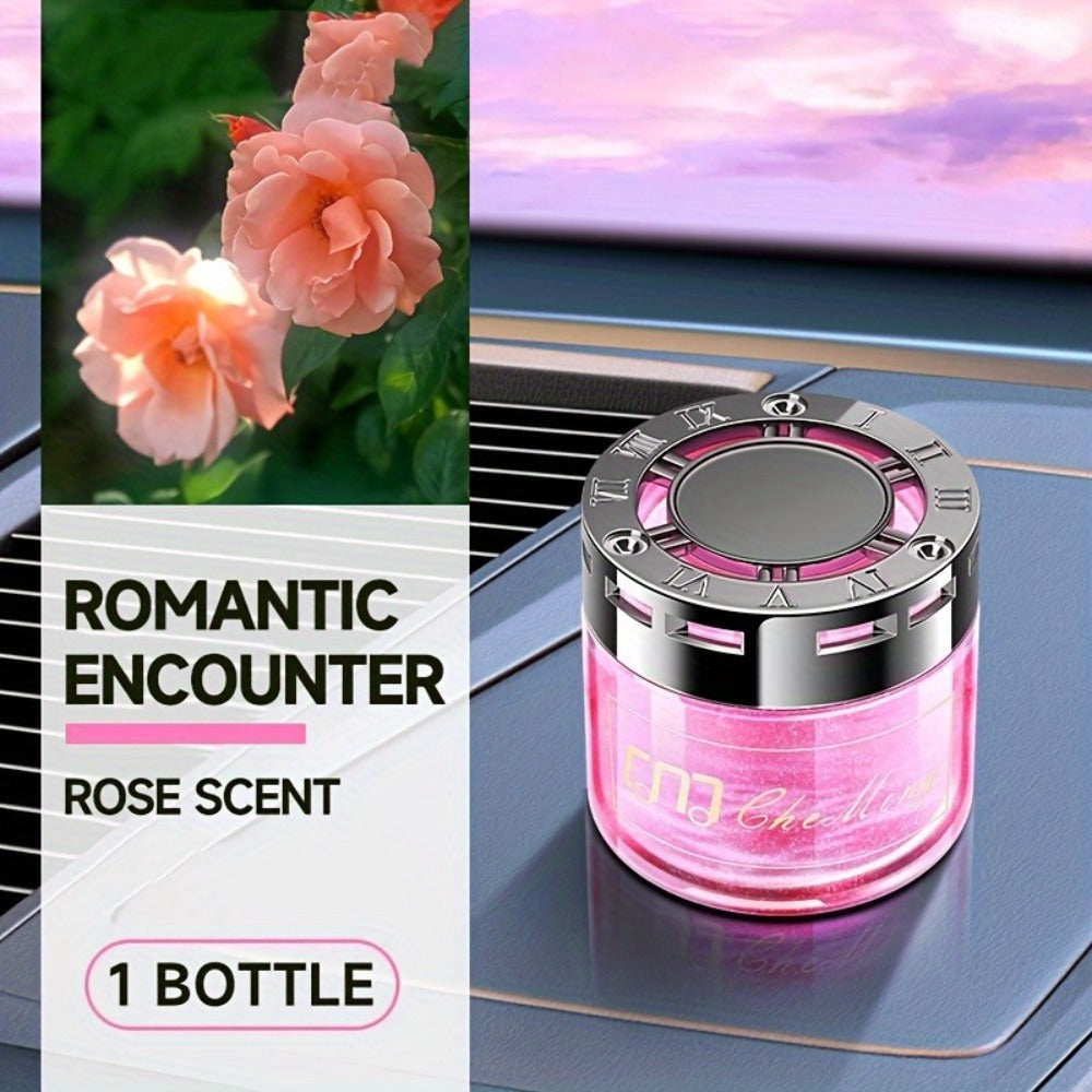 Two-Piece Solid Gel Car Air Freshener Jars with Four Cologne, Blue Bell, Rose and Osmanthus Scent Pairings