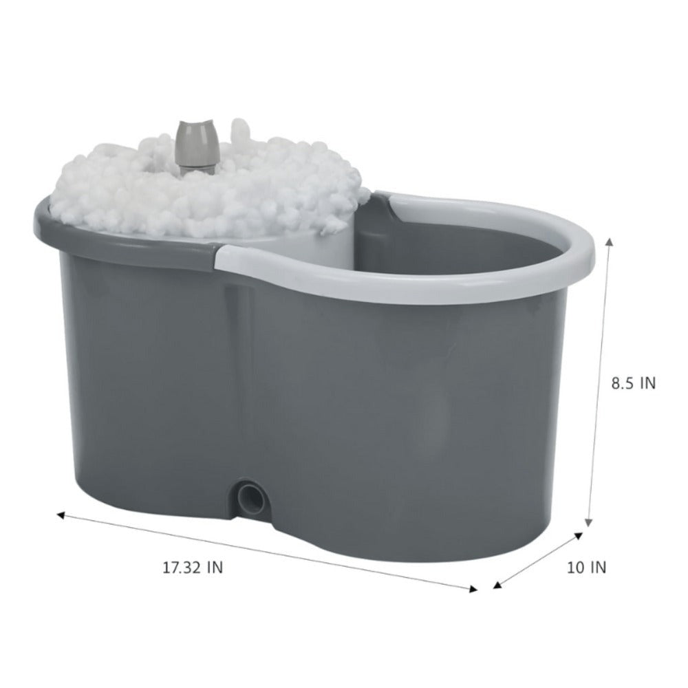 Spin Mop and Bucket with Wringer Set for Entryways, Bedrooms and Living Spaces, with the Listed Configuration