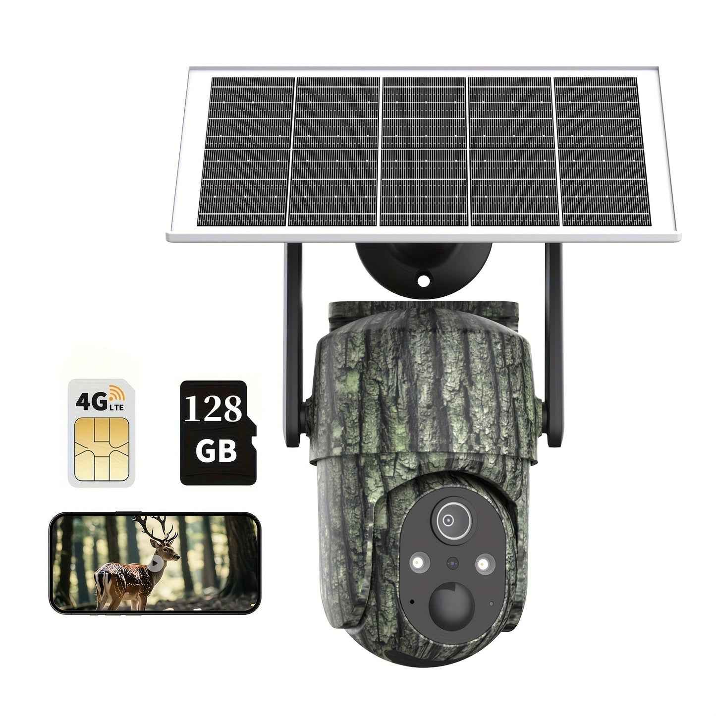 4G Cellular Game Camera Solar Powered – 2K Live View, 0.02s Motion Trigger, Night Vision, No WiFi Needed for Hunting & Wildlife