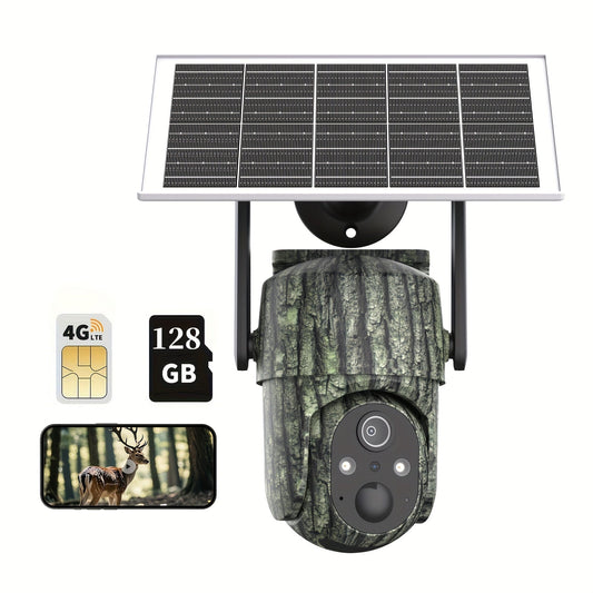 4G Cellular Game Camera Solar Powered – 2K Live View, 0.02s Motion Trigger, Night Vision, No WiFi Needed for Hunting & Wildlife