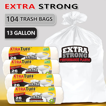 13-Gallon Black or Clear Trash Bags with Standard or Drawstring Styles in 44 to 360-Count Packs
