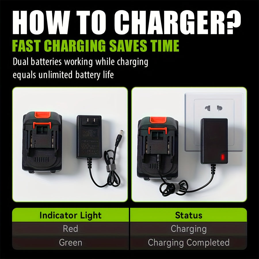 Cordless Chainsaw Brushless Battery for Garden, Patio and Yard Use, with the Listed Configuration