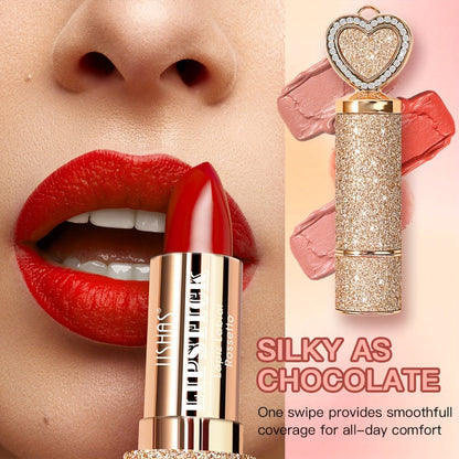 Matte Lipstick Heart-Shaped Design 24H Long-Lasting Velvet Finish – Transfer-Resistant Highly Pigmented Buildable Lip Color