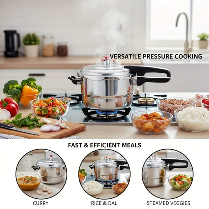 Aluminum Pressure Cooker Stovetop - 4.5Qt & 8Qt with Exhaust Valve & Multiple Safety Protections