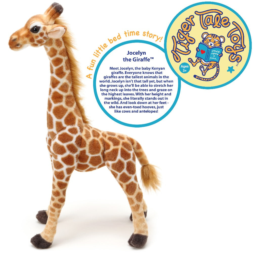 Stuffed Animal Jocelyn Baby Giraffe 22-Inch Poseable Safari Plush with Story Card and Spotted Coat