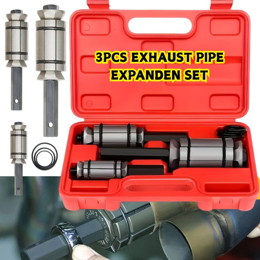 Exhaust Pipe Expander Set 3-Piece – Heavy-Duty Forged Carbon Steel Muffler & Exhaust System Repair Tool Non-Slip Grip for Car, Truck