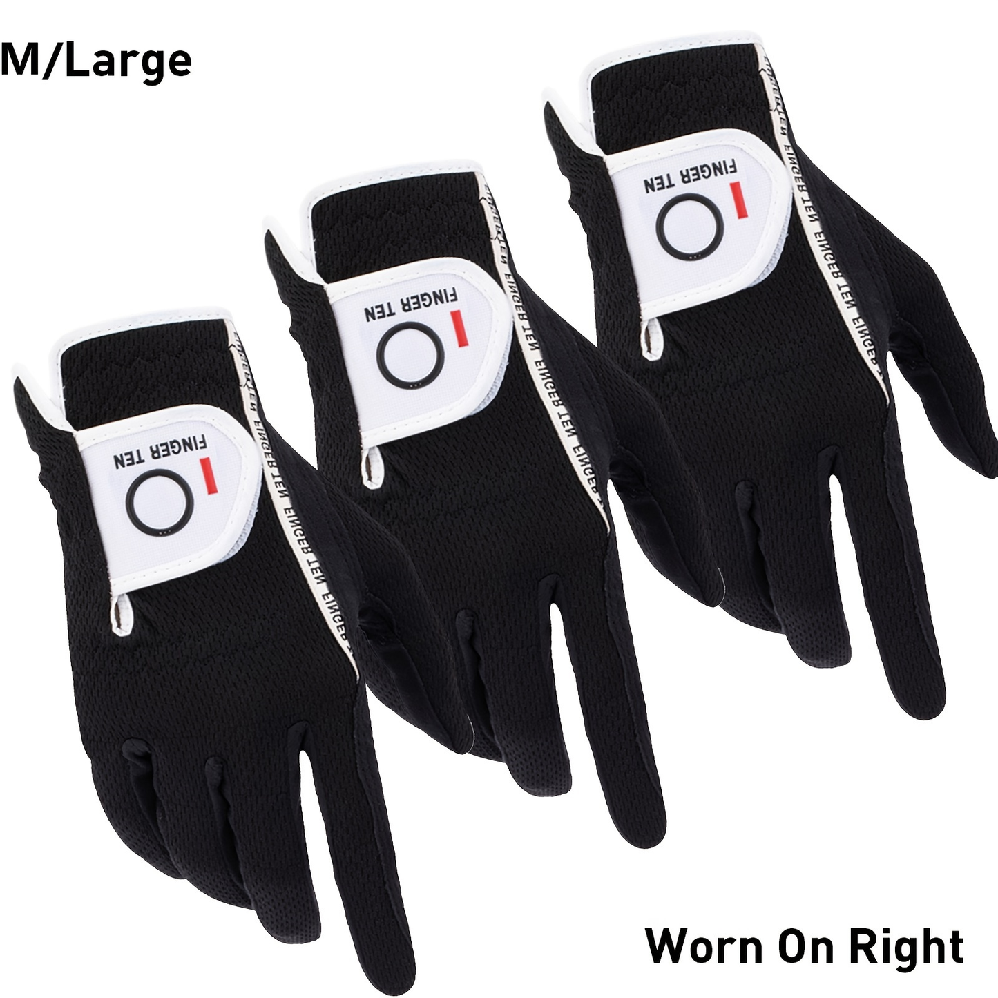 Wet Weather Golf Gloves Rain Grip 3-Pack for Men | Breathable Water-Resistant Golf Gloves for Left & Right Hand