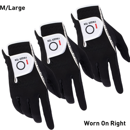 Wet Weather Golf Gloves Rain Grip 3-Pack for Men | Breathable Water-Resistant Golf Gloves for Left & Right Hand
