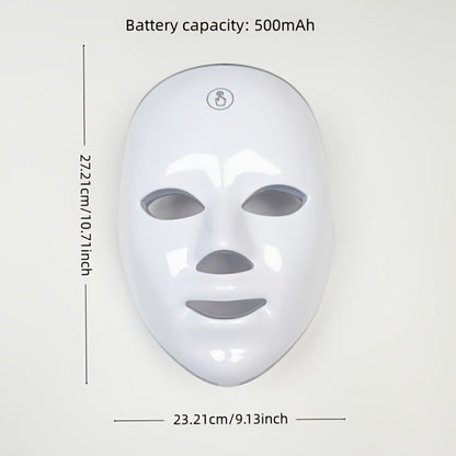 LED Light Therapy Face Mask 7-Function Photon Skin Rejuvenation Device - Red Blue Green Light for Bath Time, Home Spa and Personal Care