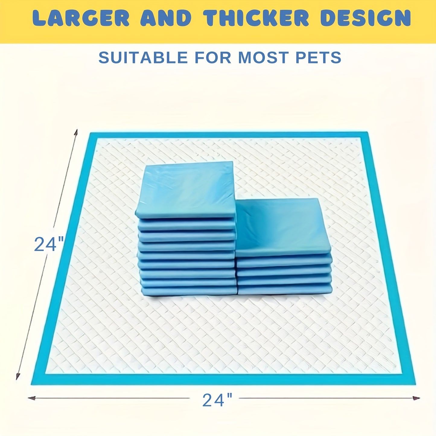 Dog Potty Pads Ultra Absorbent 6-Layer Thick – Mess-Proof Backing for Home, Travel & Camping, 300% Thicker for Active Dogs