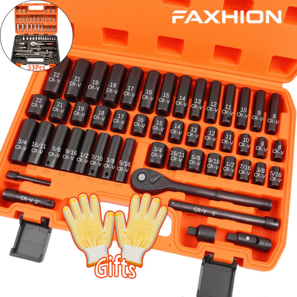 Professional Auto & Bicycle Repair Tool Set 50/53PCS – Ratchet Wrench Kit | Racing-Grade Car Maintenance Tools | Socket Set for Auto Parts
