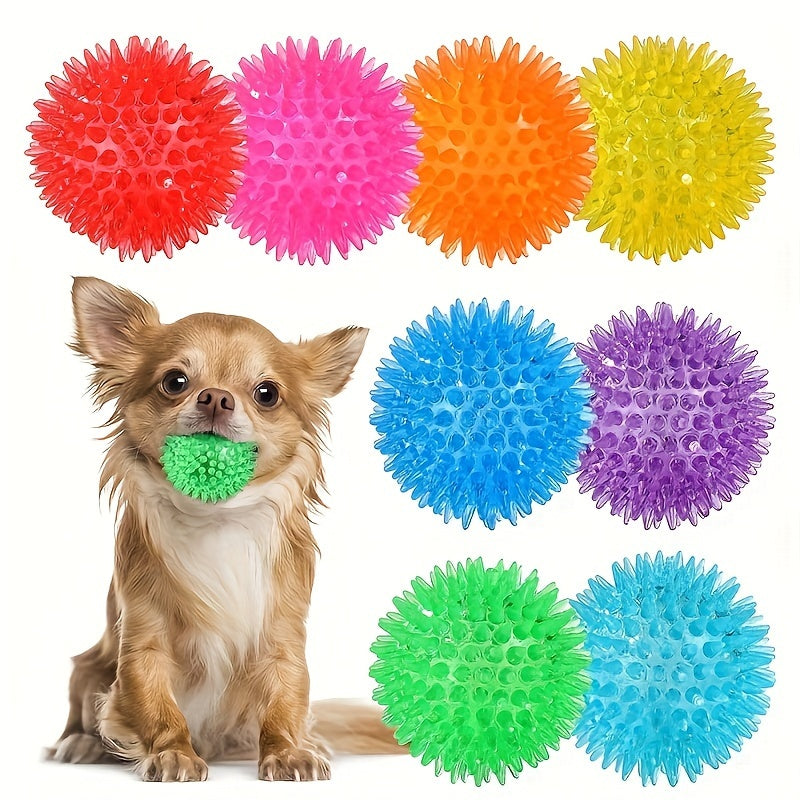 Squeaky Dog Balls for Teeth Cleaning & Training 12 Pack Durable Rubber Chew Toy Balls – Safe No Battery Design for Small to Medium Dogs