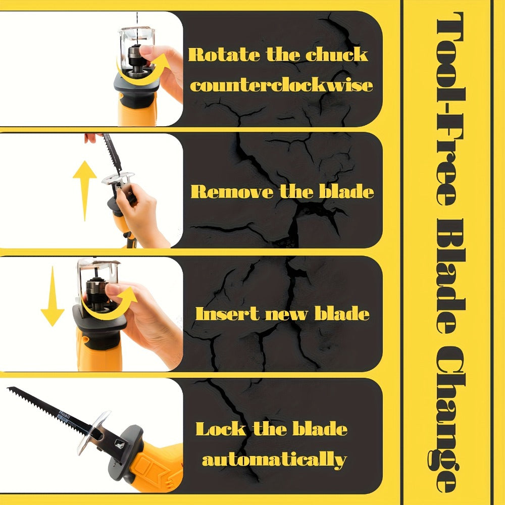 Reciprocating Saw Brushless Cordless for DeWalt 20V Battery, 0-3500 SPM Variable Speed, Tool-Free Blade Change