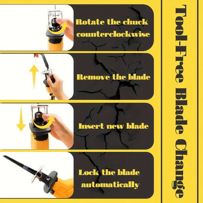 Reciprocating Saw Brushless Cordless for DeWalt 20V Battery, 0-3500 SPM Variable Speed, Tool-Free Blade Change