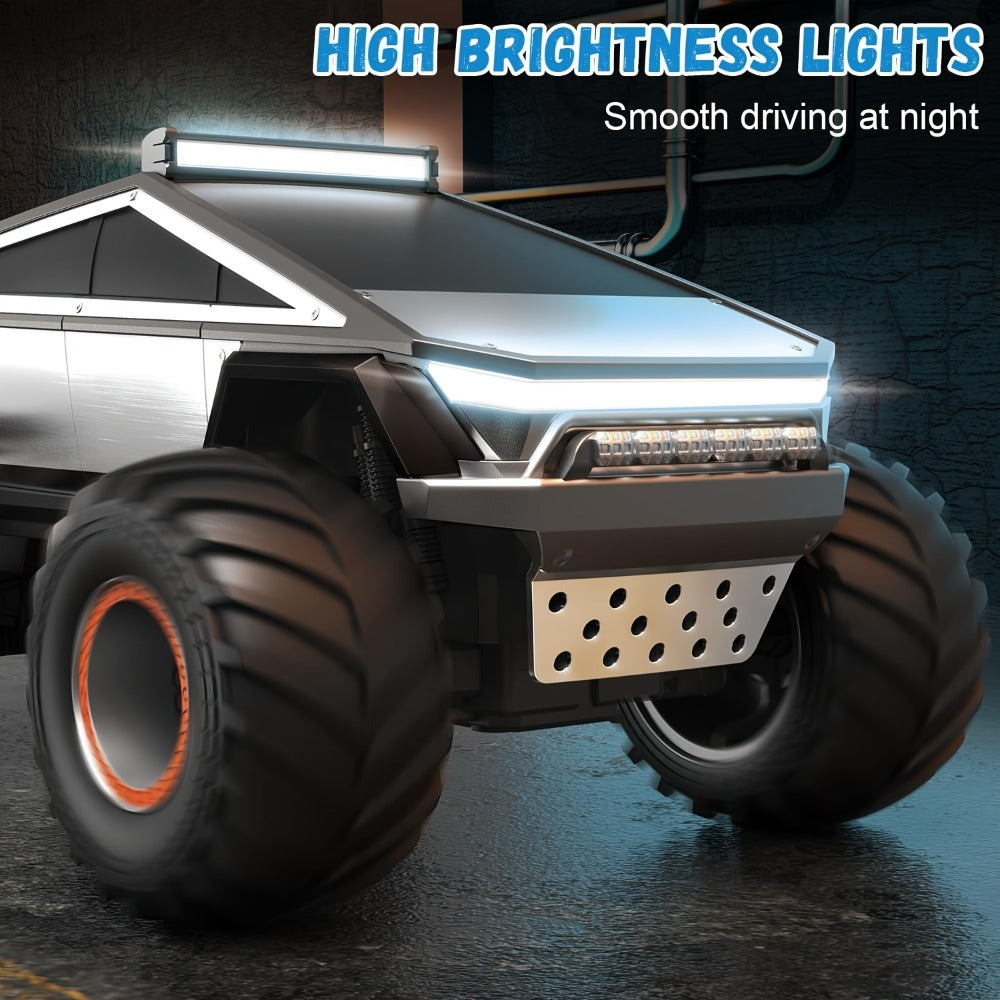 1:12 Scale RC Monster Truck 4WD, Remote Control Cybertruck & Pickup Truck with LED Lights & Sound Effects
