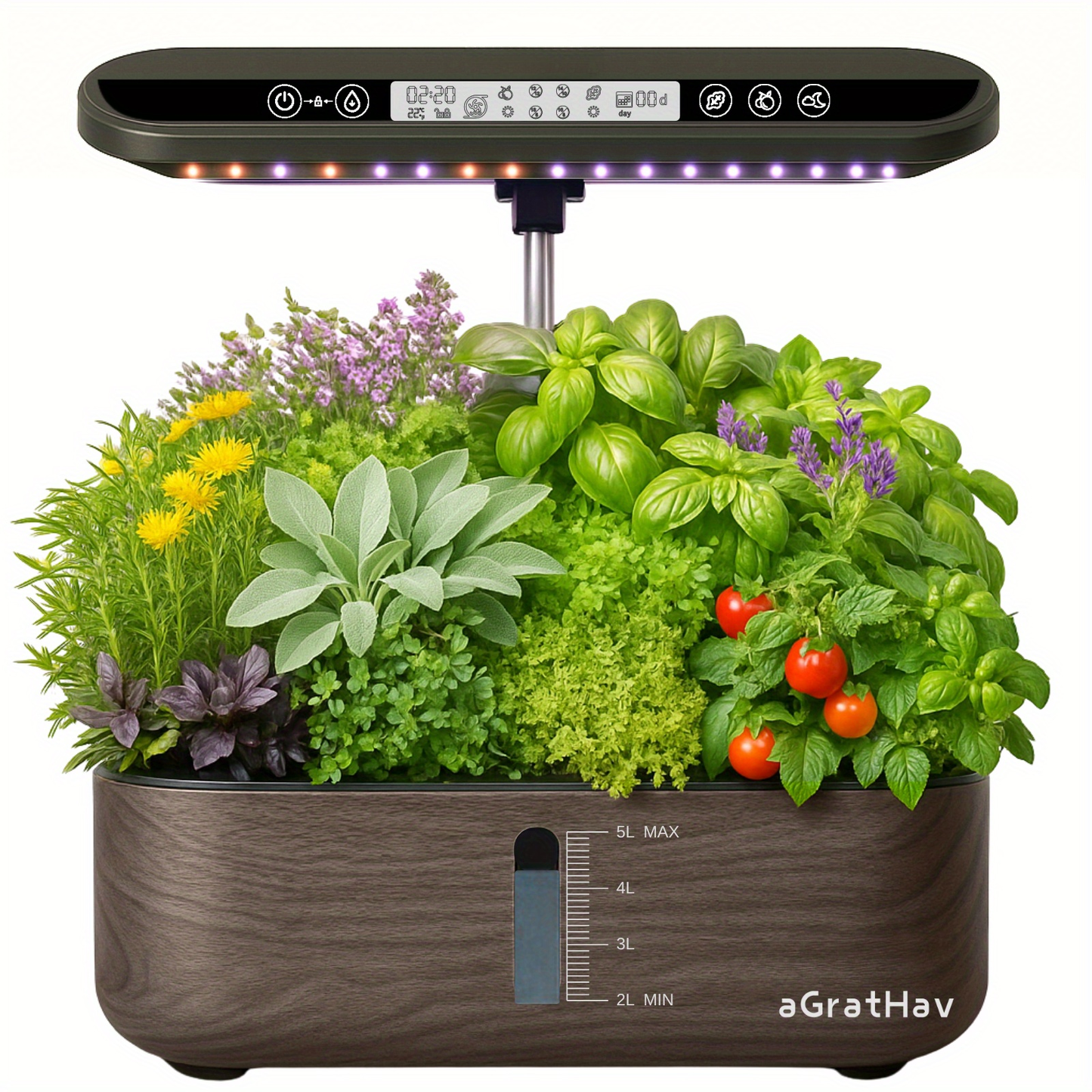 Hydroponic Garden Kit 14-Pod with LED Grow Light – Smart Timer, Quiet Pump & 1.32 Gal Tank, 75-Piece Indoor Herb Garden System