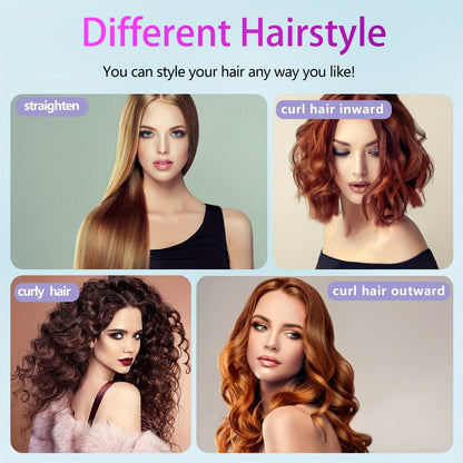 Cordless Hair Straightener USB Rechargeable - 3 Temperature Controls, LED Display, Shine, Travel Flat Iron with Comb & Clips