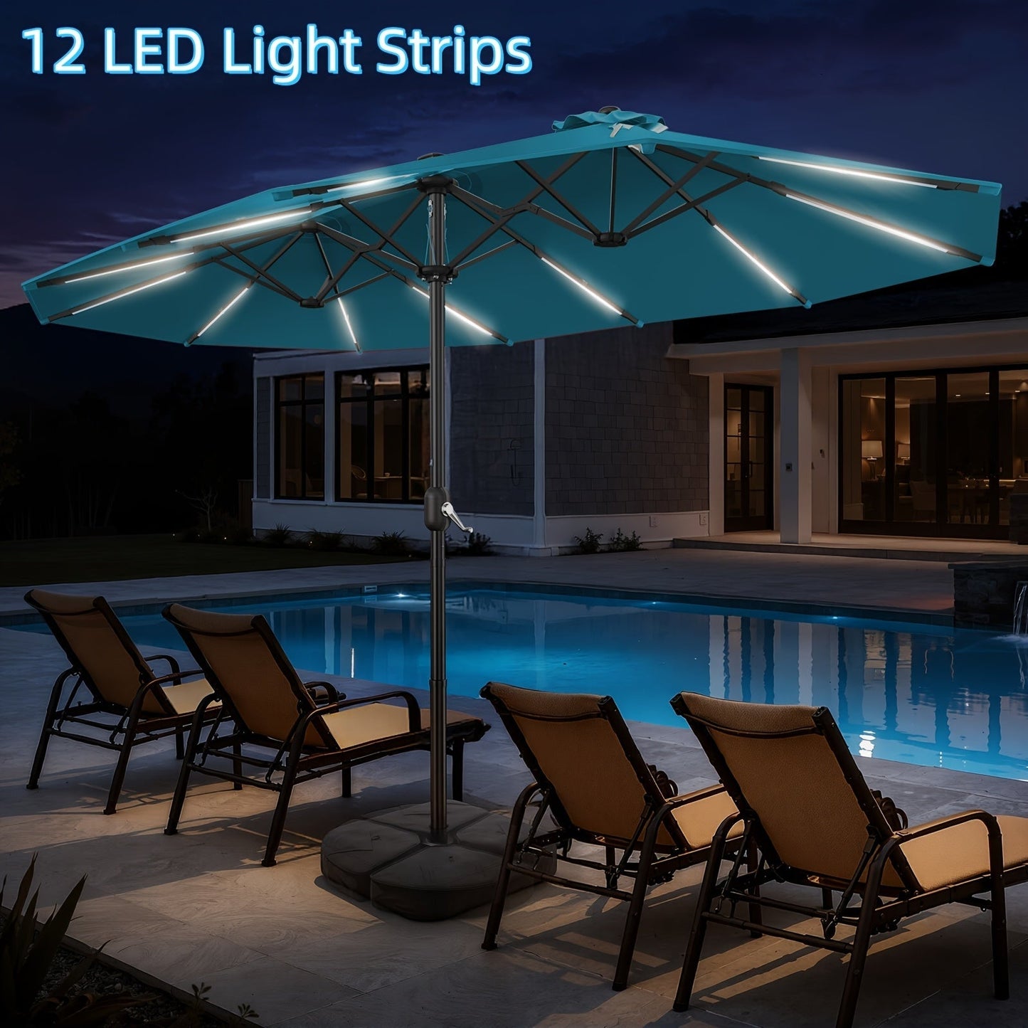 Patio Umbrella shown in the Light Blue Patio Umbrella option