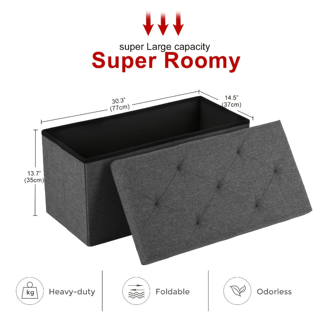 15-Inch Foldable Storage Ottoman for Living Room and Bedroom detail image - detail view 5