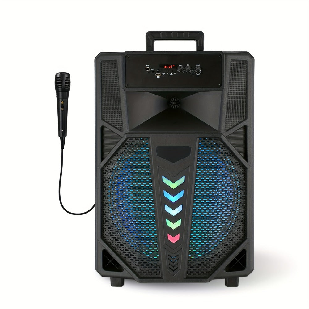 15-Inch Portable PA Speaker with RGB Lights, Wireless Audio and Mic detail image - detail view 3