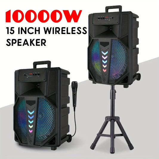 15-Inch Portable PA Speaker with RGB Lights shown in the main product view