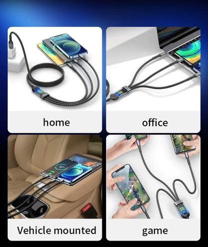 MFi 3-in-1 Charging Cable 100W Fast Charge 4/8 Pack for an Everyday Personal Care Routine, with Listed Configuration