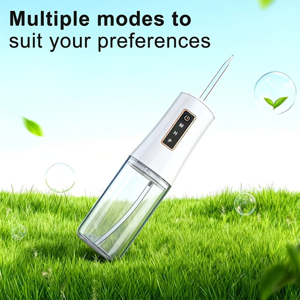 Water Flosser Oral Care Kit, 3-Mode Portable Electric Dental Cleaner, USB Rechargeable, 4-Function Nozzle