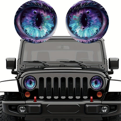 3D Beast Eye Headlight Stickers – Funny Car Headlight Decals for Jeep Round Headlights, Truck Body, Bumper & Window Decoration