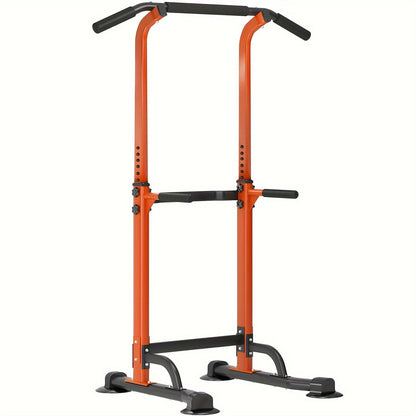 Power Tower Dip Station Pull Up Bar for Home Gym – 330lb Capacity, 10 Height Levels 65"-83", 6 Exercise Positions