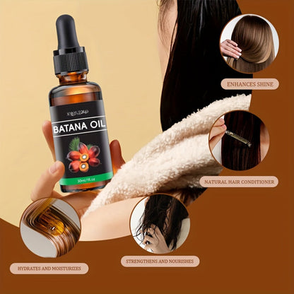 Batana Oil Hair Treatment Leave-In Essence 30ml – Plant Extract Deep Moisturizing Scalp Care, Lasting Fragrance, Frizz Control