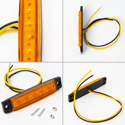 Thirty-Piece 12 V LED Side Marker Light Set with Six LEDs per Lamp in Amber, Red, White, Blue, Green or Purple
