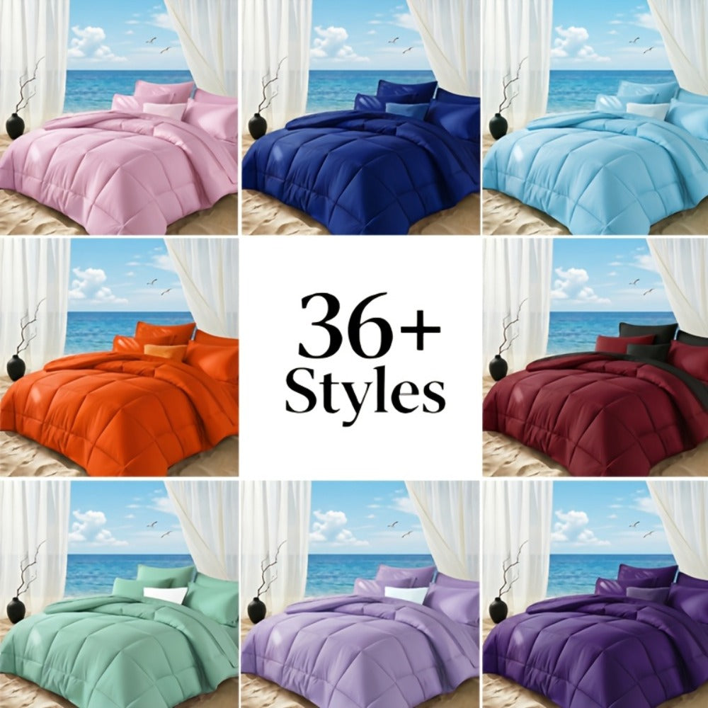 Comforter Set 2/3 Piece – Diamond Grid Quilted Down Alternative Comforter with Pillowcases, Soft Microfiber Breathable All Season Bedding