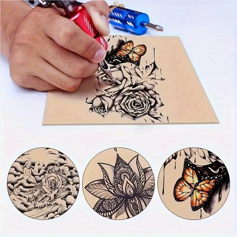 Tattoo Practice Skin Silicone Double-Sided – Flexible Fake Skin 1mm, Realistic Curvature for Tattoo Artists, Beginners