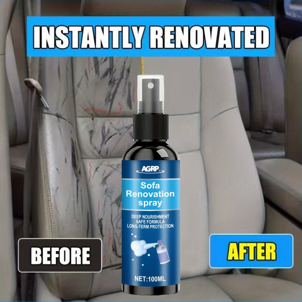 Car Interior Renovator Spray – Multi-Purpose Plastic Restorer & Fabric Seat Protector, Long-Lasting UV Protection, Easy Application