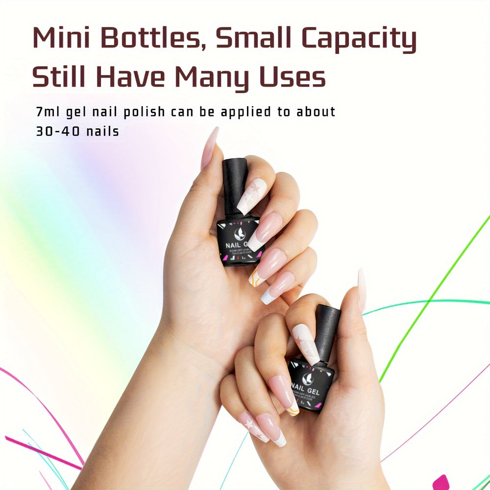 Gel Nail Polish 8-Color Rhapsody Pastel Set with Soft Muted Tones for All-Season UV/LED Soak-Off Nail Art