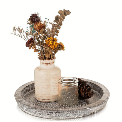Decorative Tray for Coffee Table – Round Wave-Shaped Centerpiece Tray for Living Room, Dining Room, Kitchen Counter, Bathroom