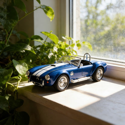 Shelby Cobra 1:22 Scale Zinc Alloy Diecast Model Car, Collector-Grade Exhibition-Quality Replica with Openable Doors