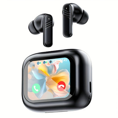 Wireless Earbuds Bluetooth 5.4 with ANC and ENC, LED Touchscreen Case and Black or White Options