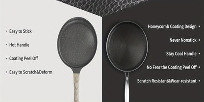 Stainless Steel Crepe Pan 11 Inch with Honeycomb Cooking Surface, Lid and Triple-Layer Base for Pancakes and Tortillas