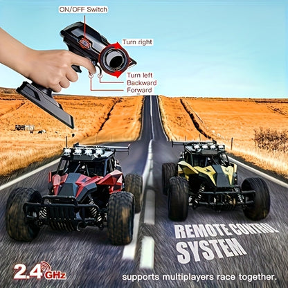 RC Off-Road Truck for Kids Ages 6+, High Speed Remote Control Car Alloy Steel Body Full-Function 4WD Monster Truck Toy for Boys