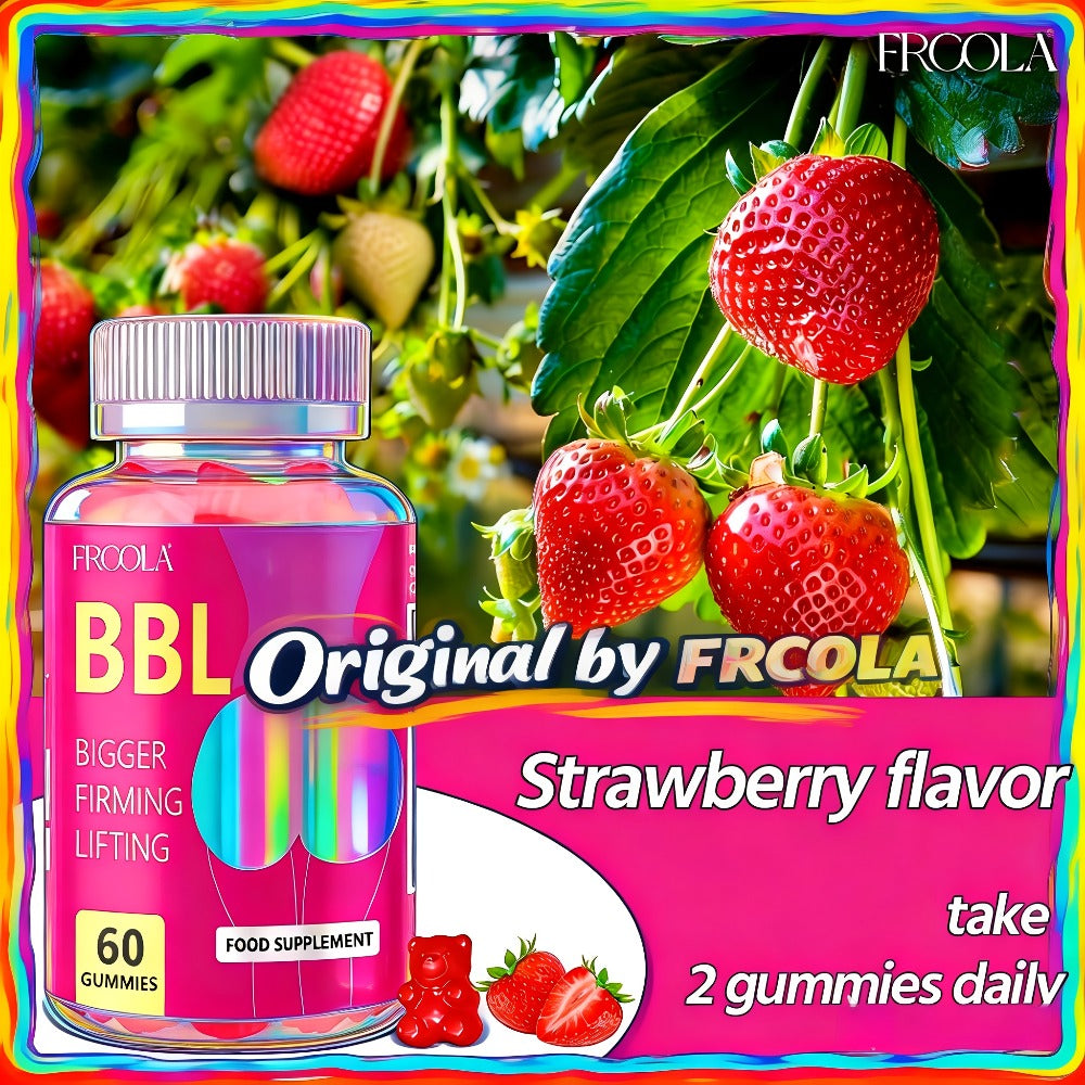 BBL Gummies for Women Butt Enhancement 60 Count Strawberry Flavor for Bath Time, Home Spa and Personal Care
