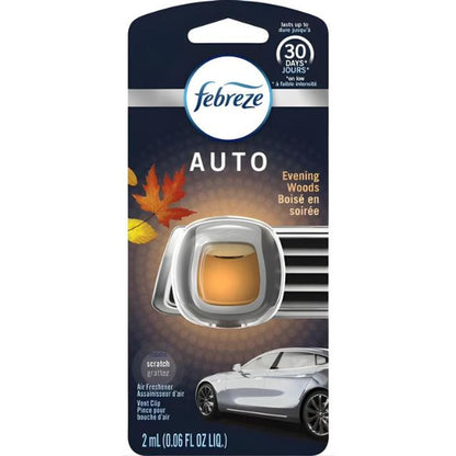 Car Vent Clip Air Freshener 3-Pack – Febreze Auto Odor Eliminator, Unstopables Fresh, Evening Woods & Laundry Fresh