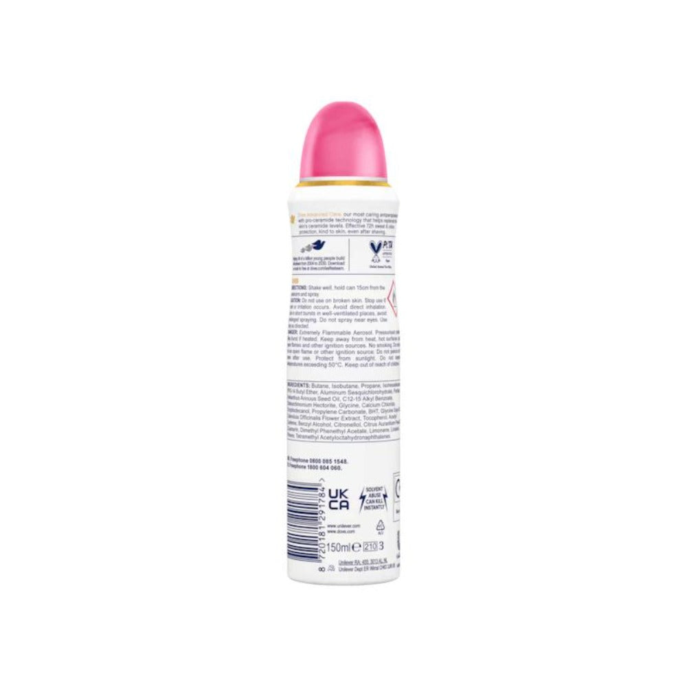 Pomegranate & Lemon Verbena Body Spray for Women Dove Go Fresh 150ml Long Lasting Freshness Quick Dry Invisible No White Marks Non-Sticky