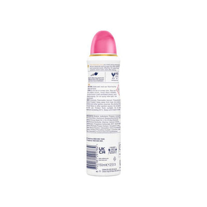 Pomegranate & Lemon Verbena Body Spray for Women Dove Go Fresh 150ml Long Lasting Freshness Quick Dry Invisible No White Marks Non-Sticky